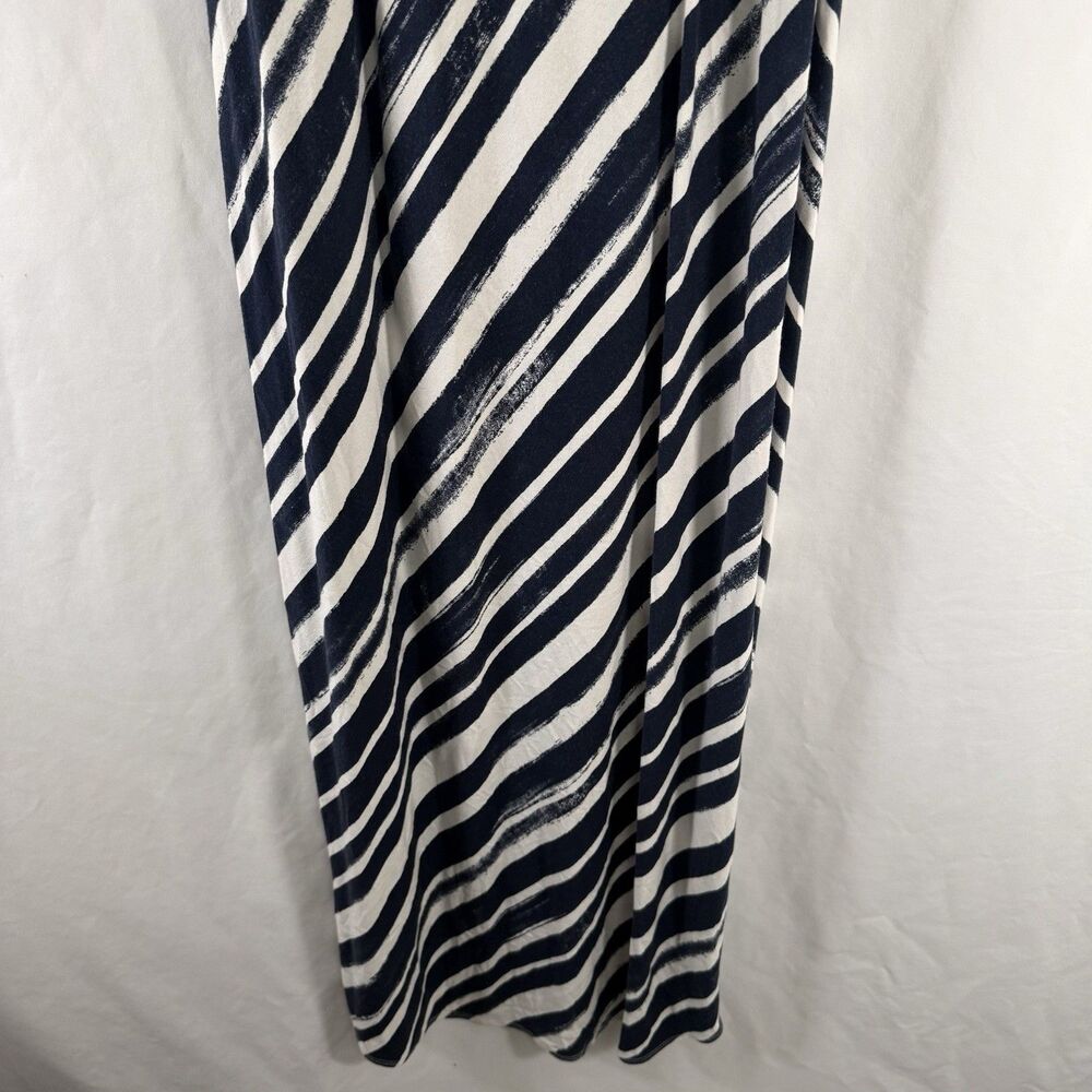 Tommy Bahama Maxi Dress Women's Medium Blue White Striped Sleeveless Cross Front - Picture 7 of 9